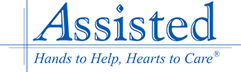 A blue logo with the word assisted on it.